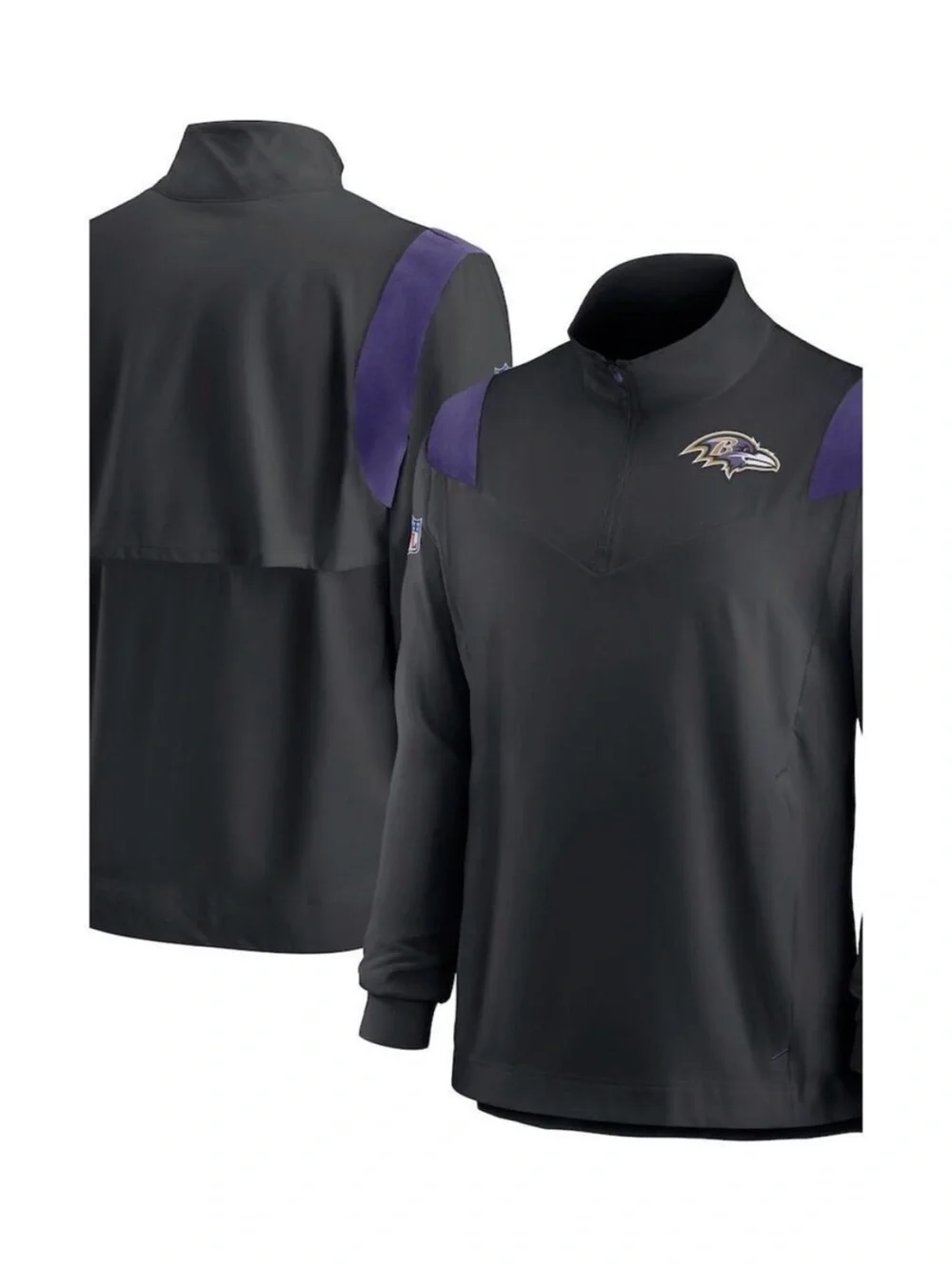 Nike NFL Baltimore Ravens 3/4 Zip Pullover Jacket | Men's XL | Black & Purple